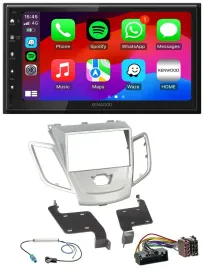 Kenwood MP3 USB DAB 2DIN Bluetooth Autoradio für Ford Fiesta 2010-2017 silber
