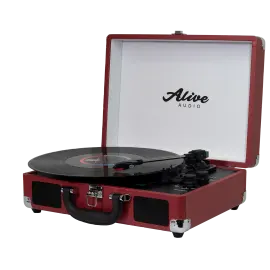 Виниловый проигрыватель Alive Audio GLAM Cherry c Bluetooth и встроенной стереосистемой