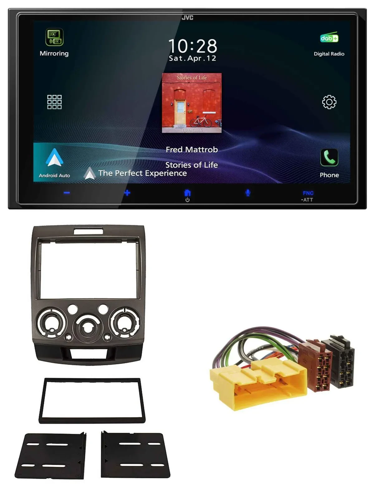 JVC USB Bluetooth 2DIN DAB MP3 Autoradio für Ford Ranger Mazda BT50 ab 06