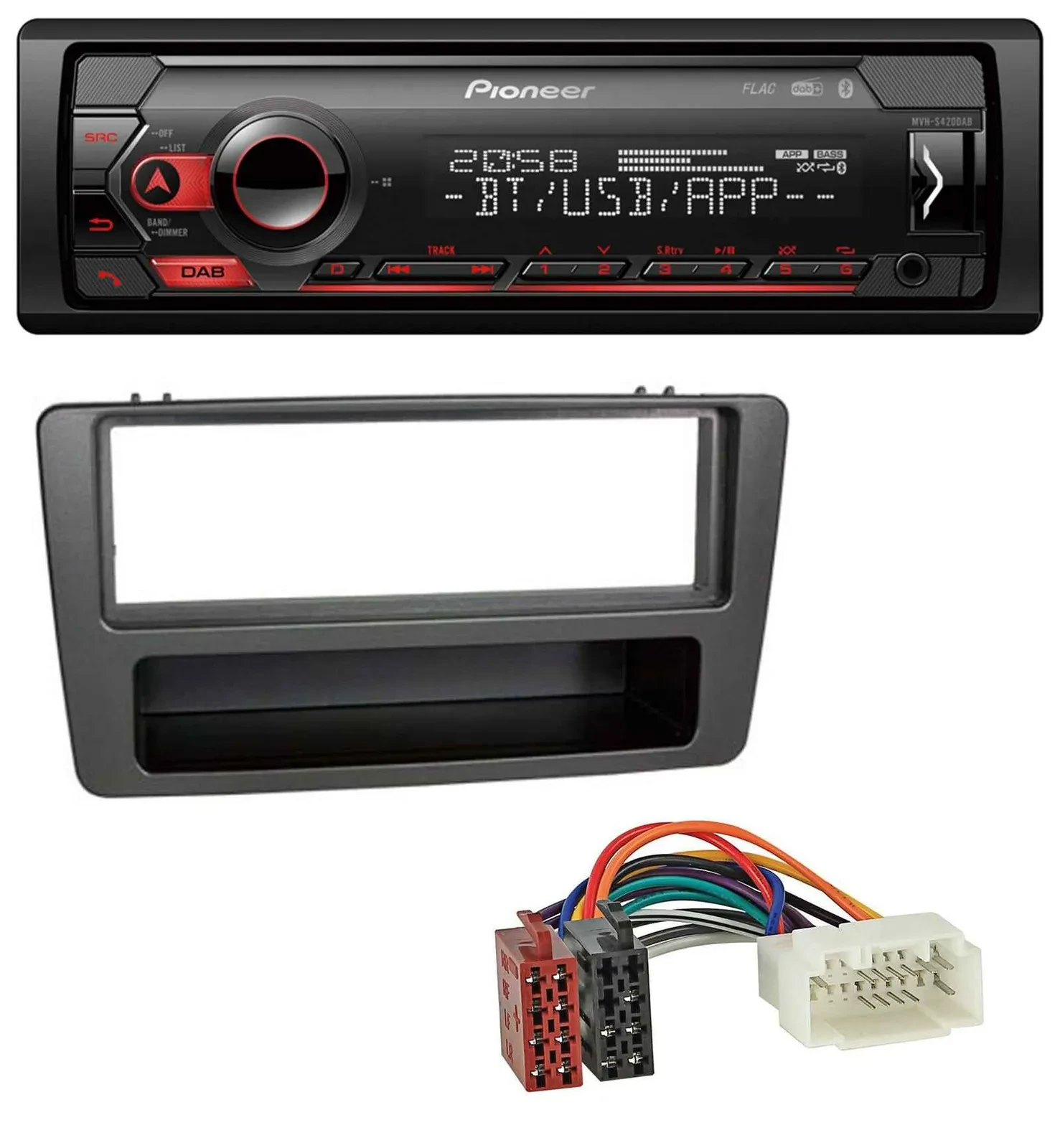 Pioneer MP3 USB DAB Bluetooth Autoradio für Honda Civic 01-03 man. Klima anthraz