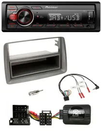 Автомагнитола Pioneer 1-DIN, DAB, USB, с поддержкой управления с руля, для Alfa Romeo GT/147, серебристая, с нишей