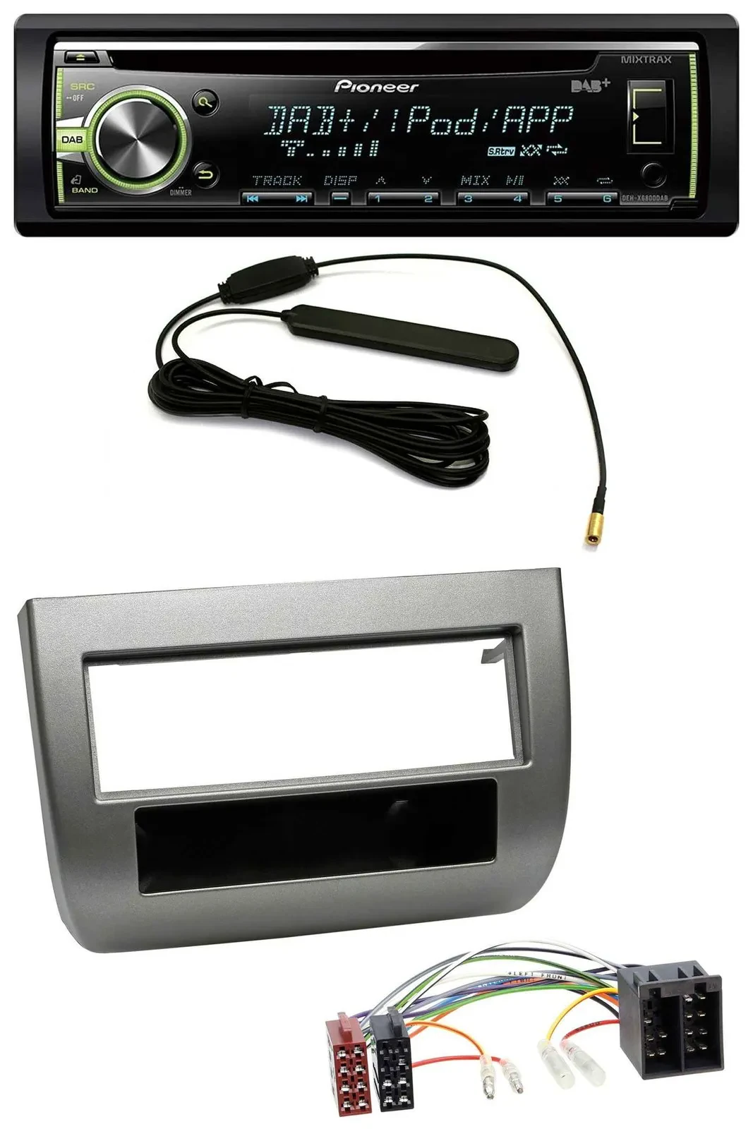 Автомагнитола Pioneer MP3 USB CD DAB AUX темно-серый металлик для Lancia Y (843) 2003–2011