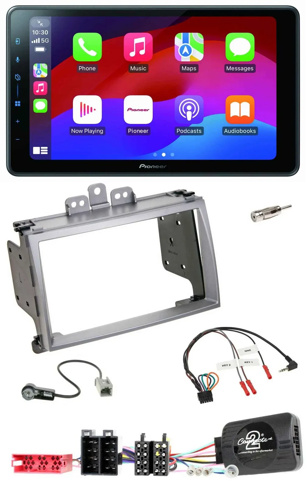 Pioneer Bluetooth 2DIN USB Lenkrad DAB Autoradio für Hyundai i20 2009-2012 silbe