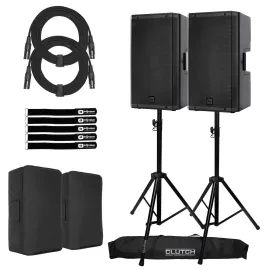 RCF ART 935-A 15" Digital Active Powered Speakers Pair w Covers & Stands