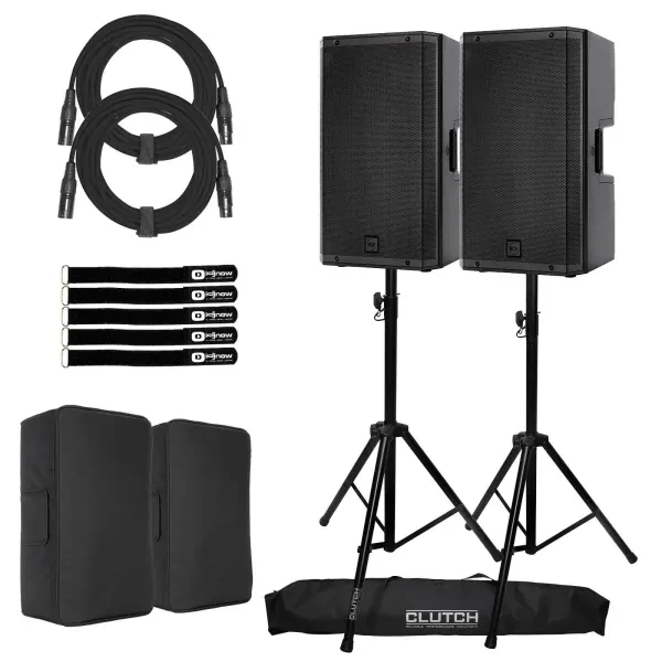 RCF ART 935-A 15" Digital Active Powered Speakers Pair w Covers & Stands