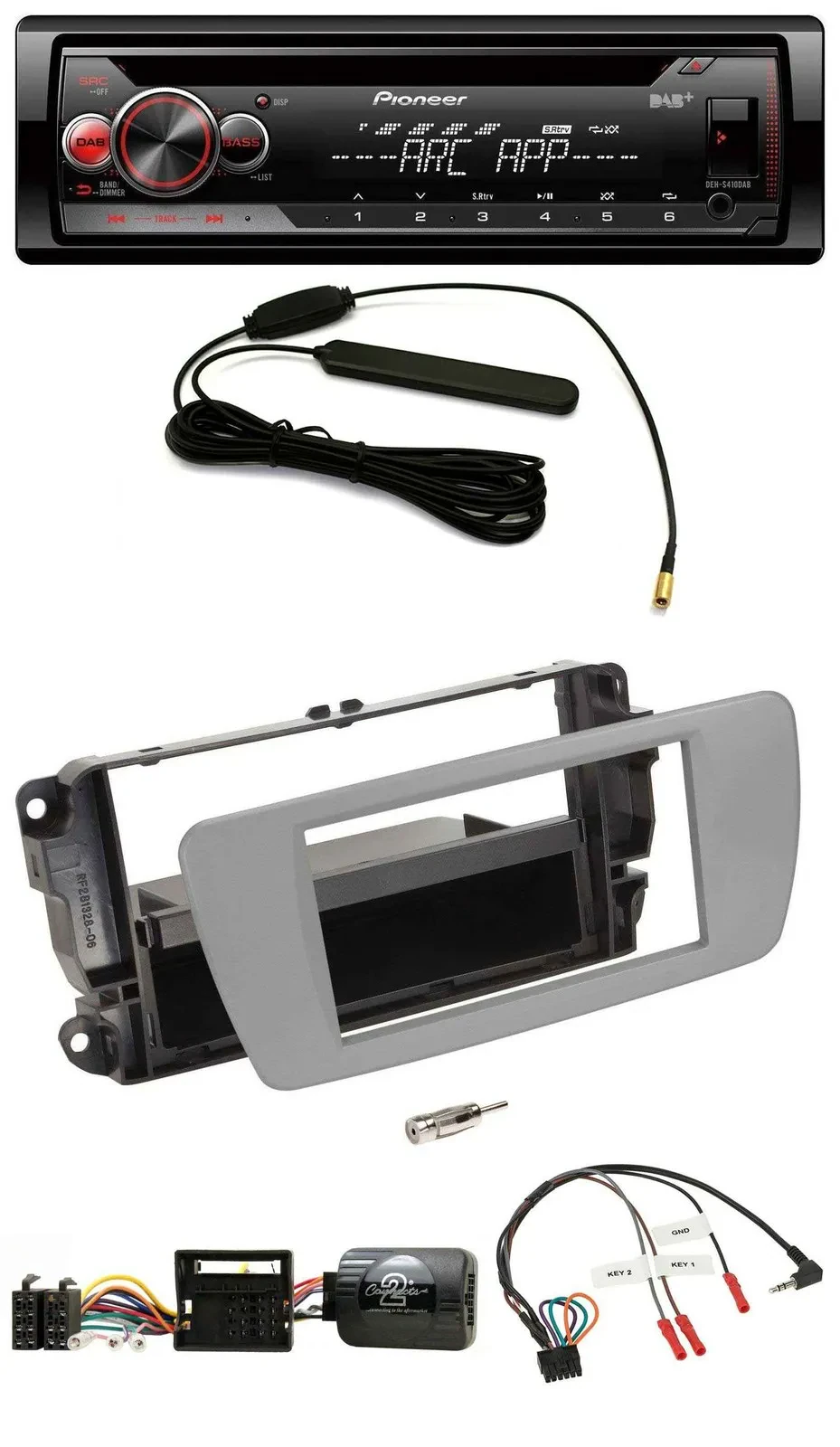 Pioneer CD USB Lenkrad DAB MP3 Autoradio für Seat Ibiza dublingrau