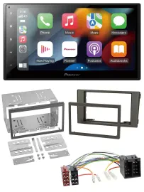 Pioneer DAB Bluetooth 2DIN USB MP3 Autoradio für Iveco Daily 06-14 dunkelgrau