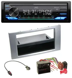 JVC Bluetooth DAB USB MP3 Autoradio für Ford Fiesta Focus 2004-2008 silber