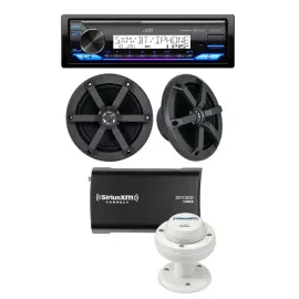 JVC KD-PKX38MBS Marine Receiver & Speaker Package w/ SiriusXM SXV300M1