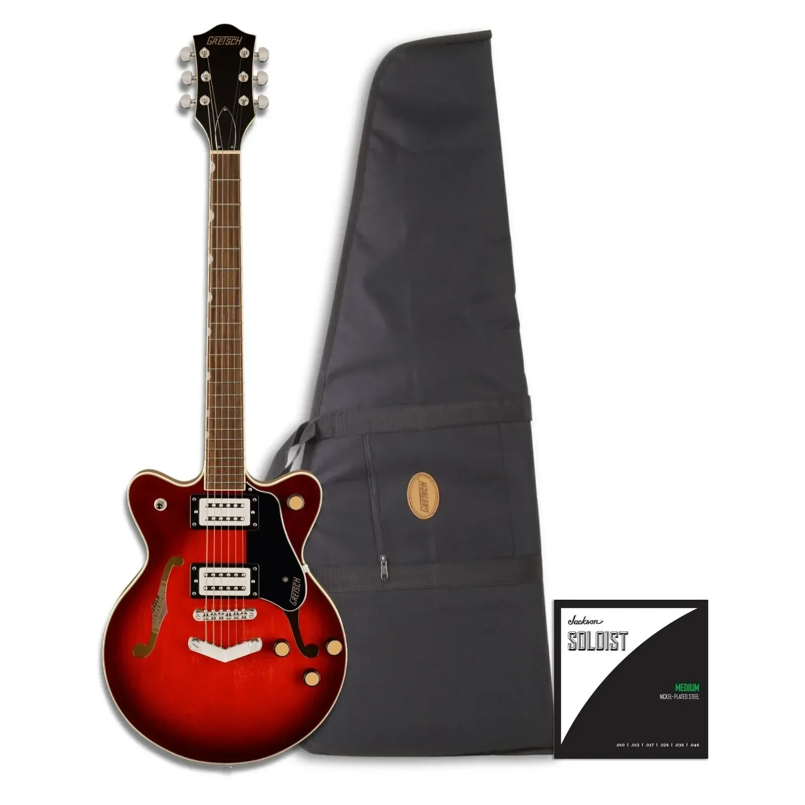 Gretsch G2655 Streamliner Center Block Jr Double Cut Claret Burst Guitar Bundle