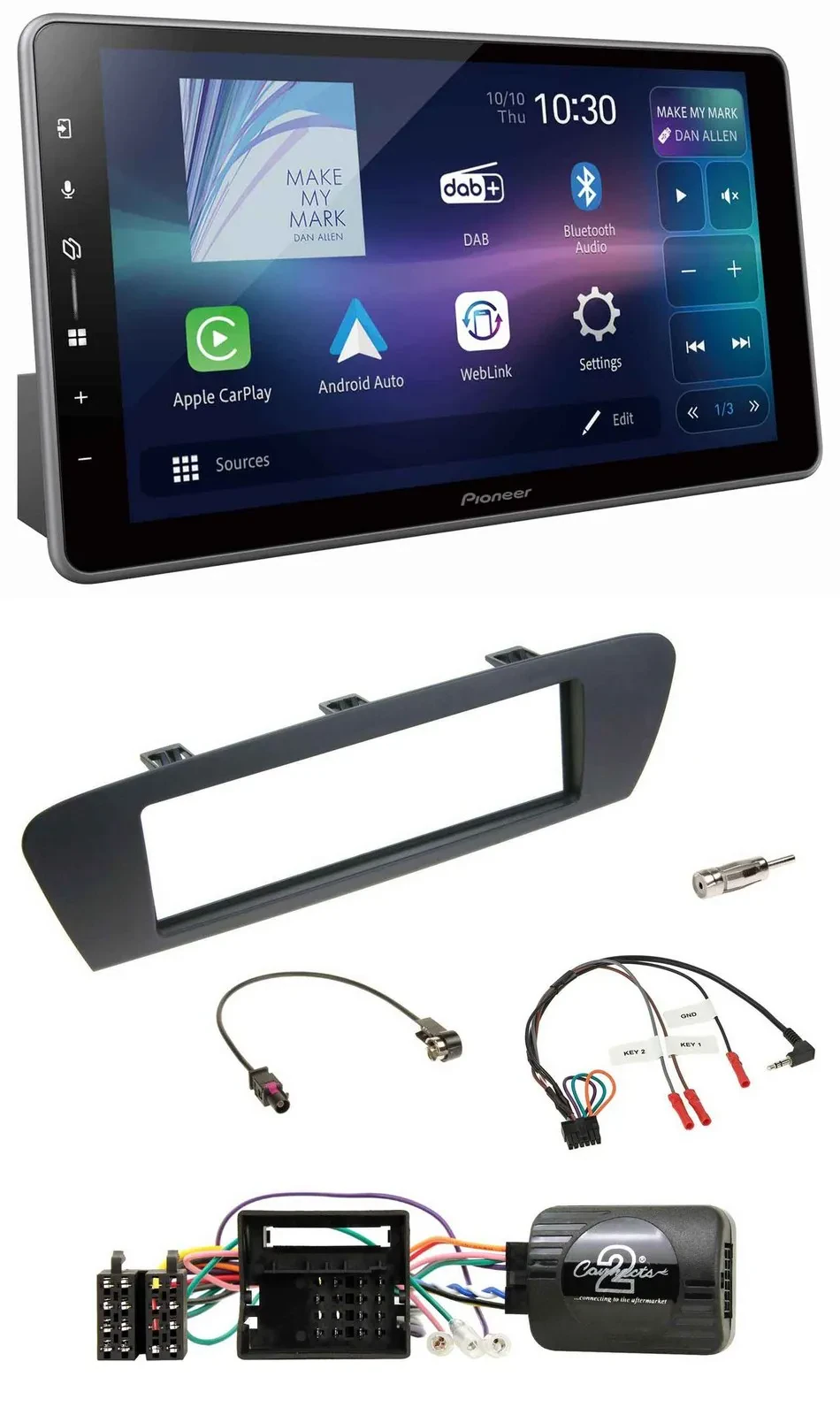 Автомагнитола Pioneer Bluetooth USB DAB для Renault Grand Scenic (с 2009), поддержка управления на руле