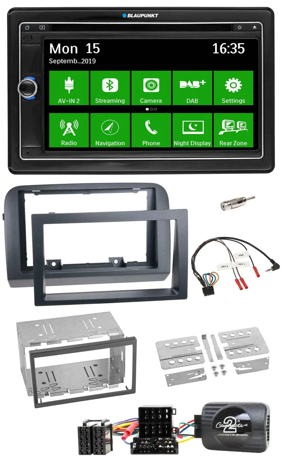 Автомагнитола Blaupunkt 2DIN Bluetooth DAB USB навигация TMC для Fiat Croma 2005–2010