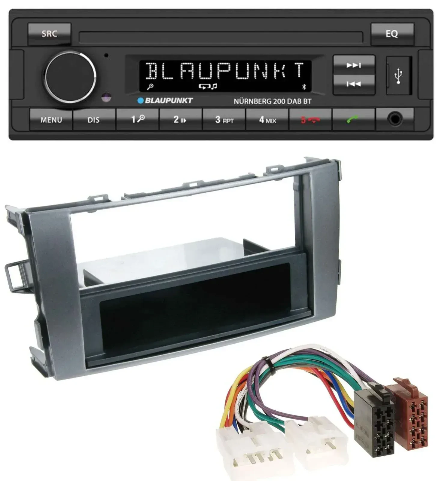 Blaupunkt USB DAB MP3 Bluetooth Autoradio für Toyota Auris 07-12 anthrazit-grau