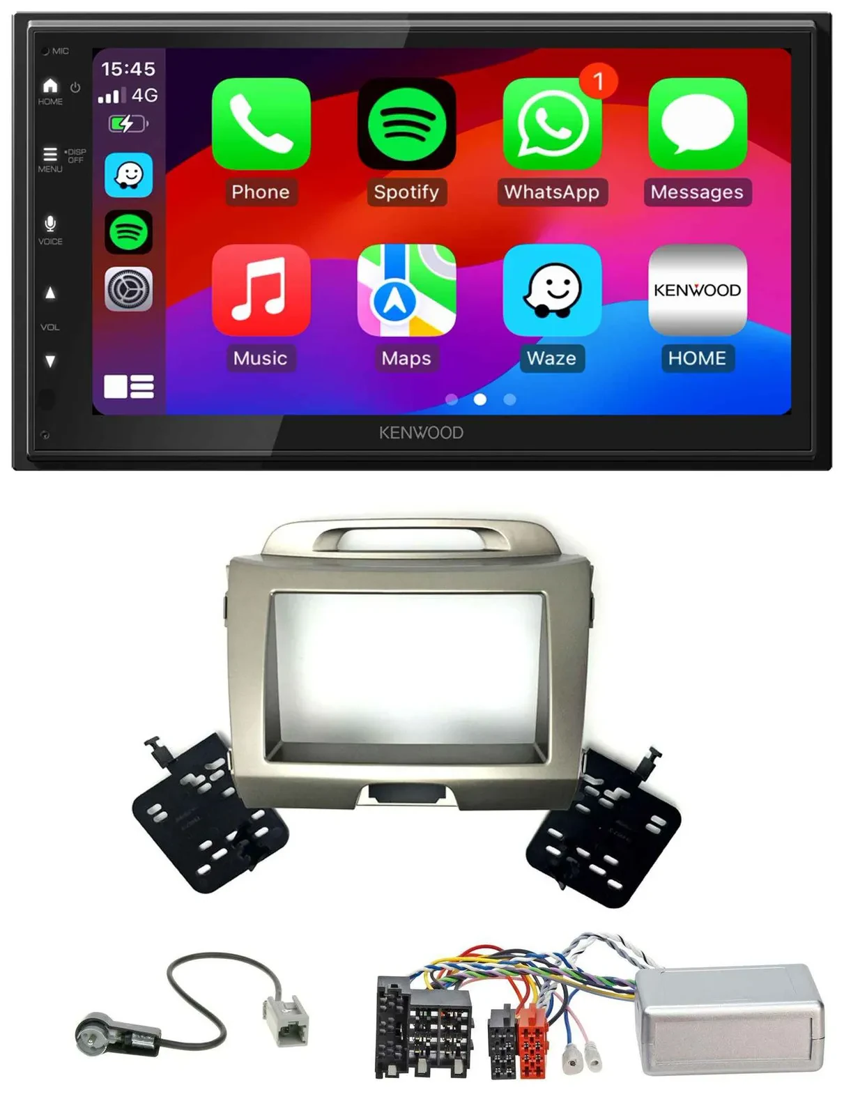 Kenwood Lenkrad USB DAB 2DIN Bluetooth Autoradio für Kia Sportage 3 2010-2015 si