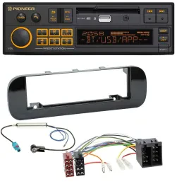 Pioneer DAB MP3 USB Bluetooth Autoradio für Fiat Panda (ab 2012) - glänzend