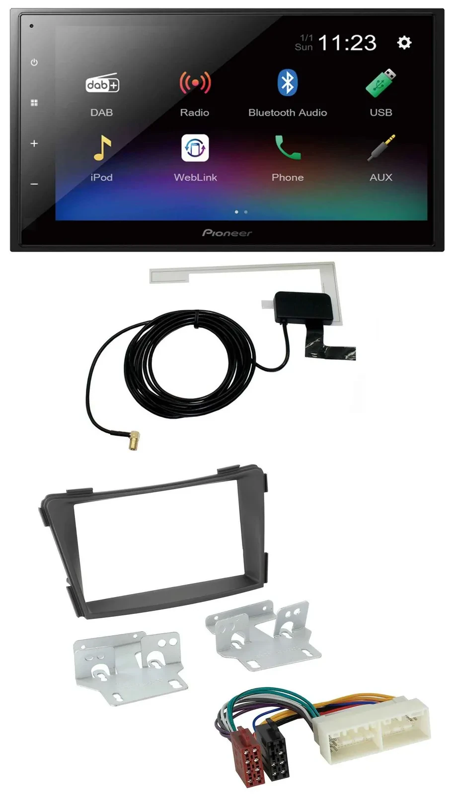 Автомагнитола для Hyundai i40 (Typ VF, с 2016) Pioneer 2DIN, DAB, MP3, Bluetooth, USB, черная