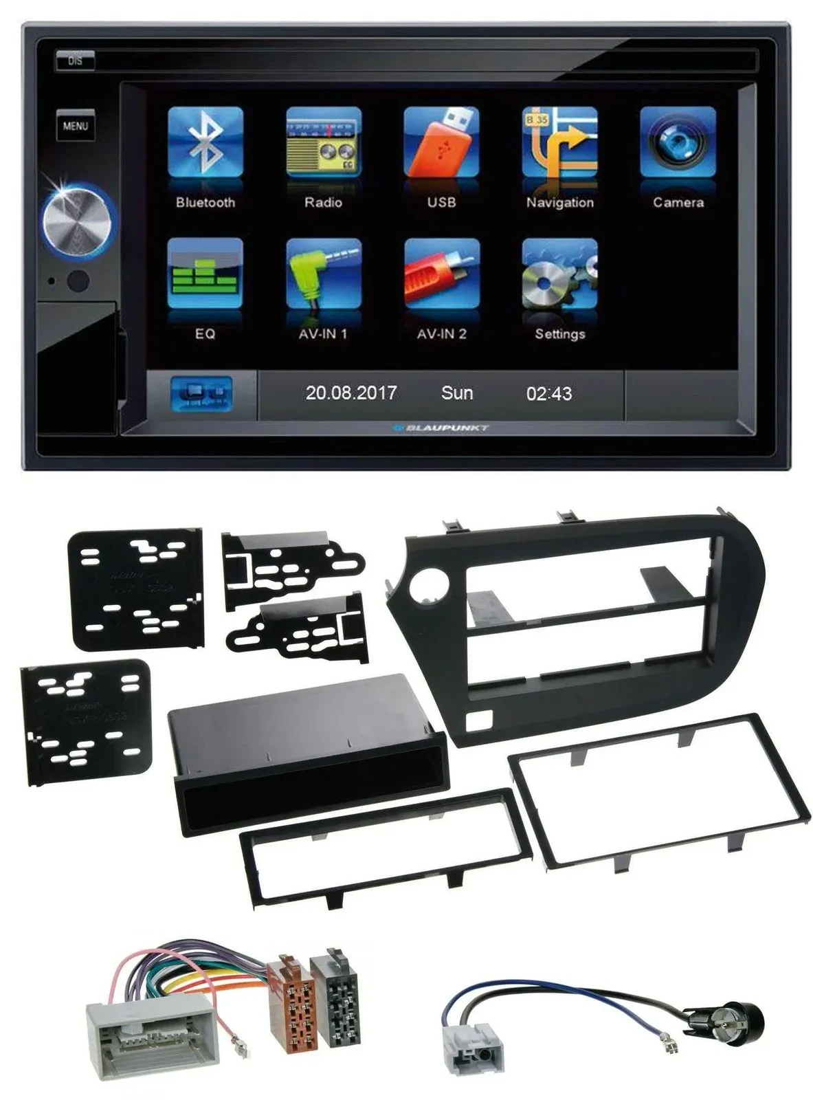 Автомагнитола Blaupunkt 2DIN Bluetooth USB AUX SD для Honda Insight ZE2 (2009–2013)