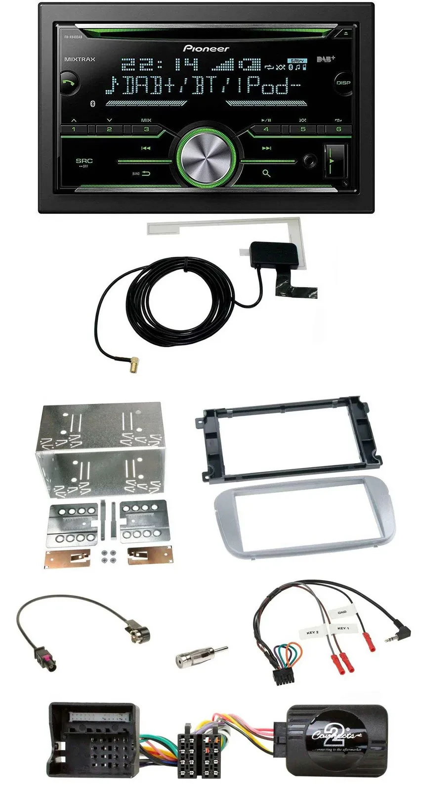 Автомагнитола для Ford Galaxy, C‑Max, Focus Pioneer CD, USB, Bluetooth, 2DIN, DAB