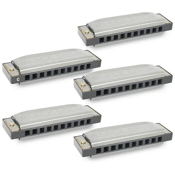 Набор губных гармошек Silver Creek Black Gold Harmonica 5 Pack - Keys of A, C, D, E and G