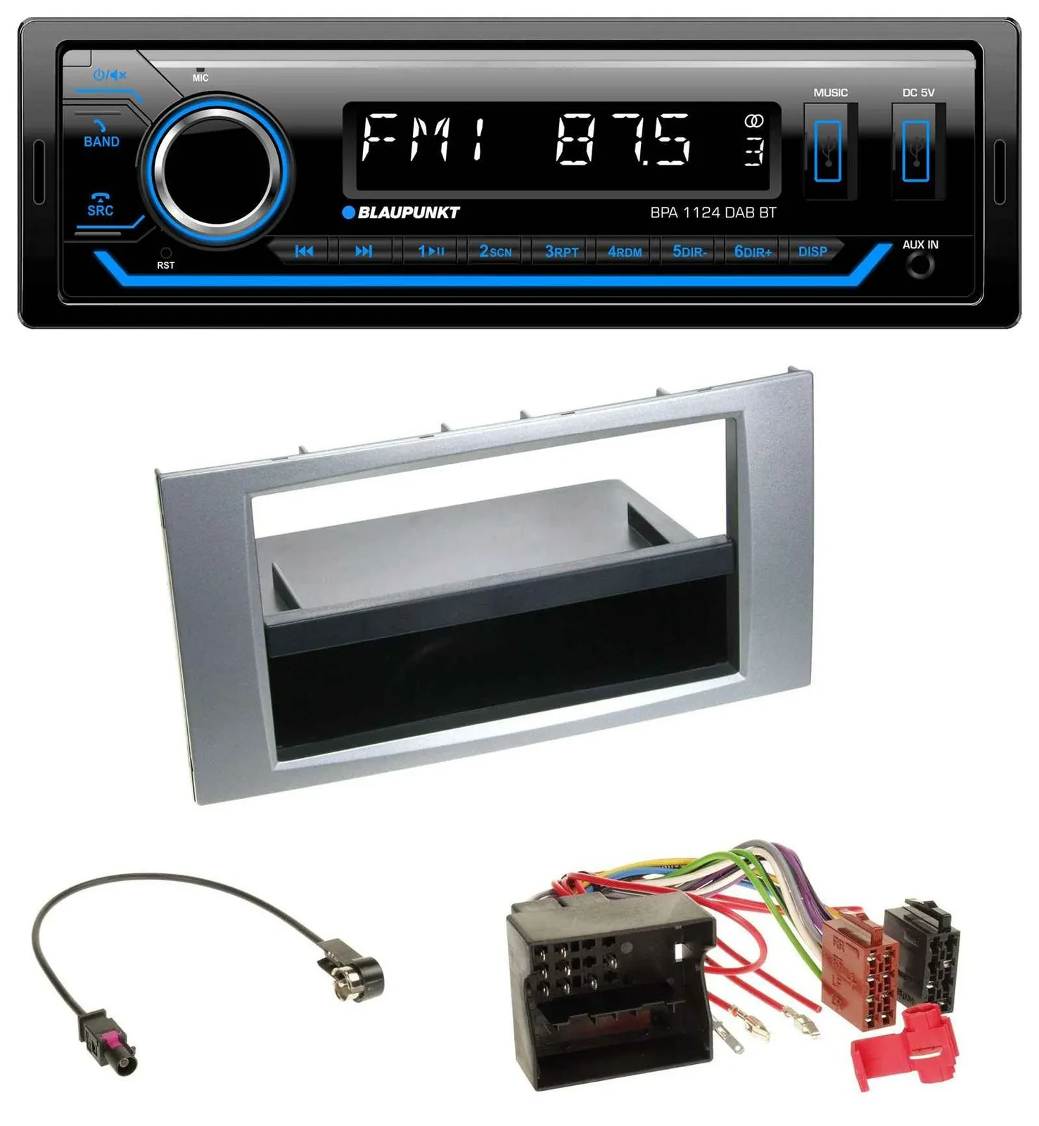Blaupunkt Bluetooth USB DAB MP3 Autoradio für Ford Kuga Fusion Transit 05-12 sil