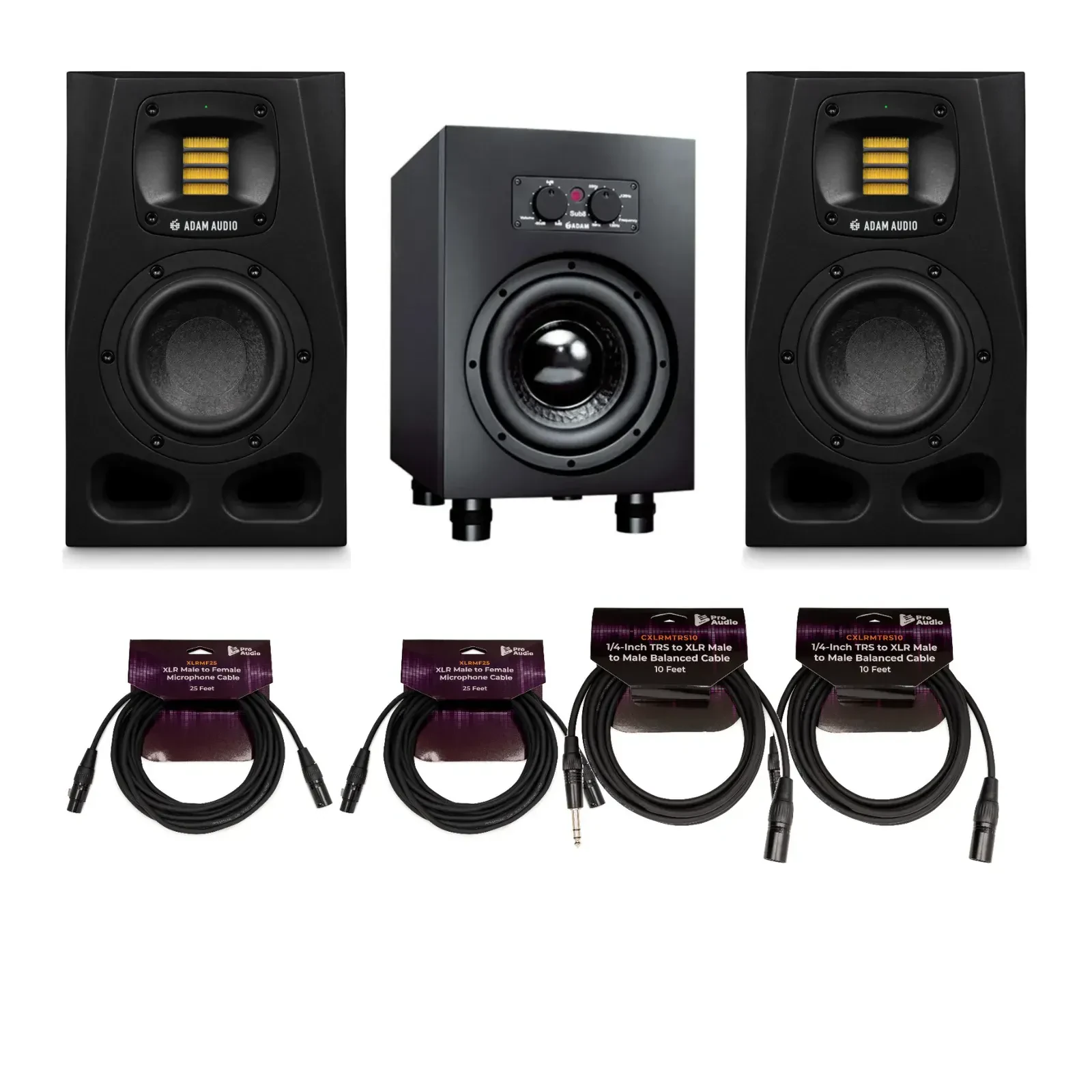 Активный студийный монитор ADAM Audio A4V Black с сабвуфером и аксессуарами (пара)