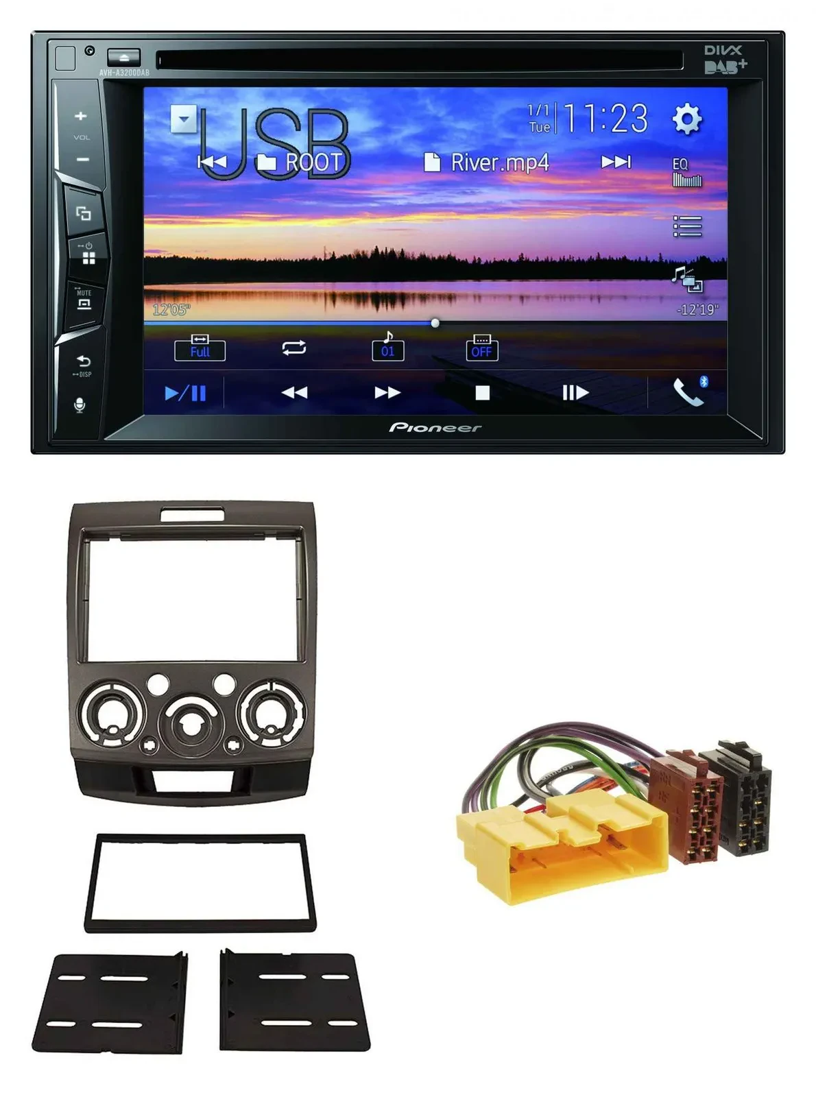 Pioneer Bluetooth 2DIN USB DVD DAB MP3 Autoradio für Ford Ranger Mazda BT50 ab 0