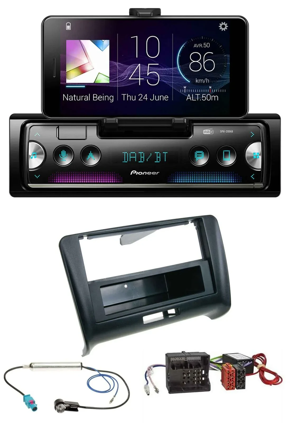 Автомагнитола для Audi TT 2006–2014 Pioneer USB MP3 Bluetooth DAB, активная система, Quadlock