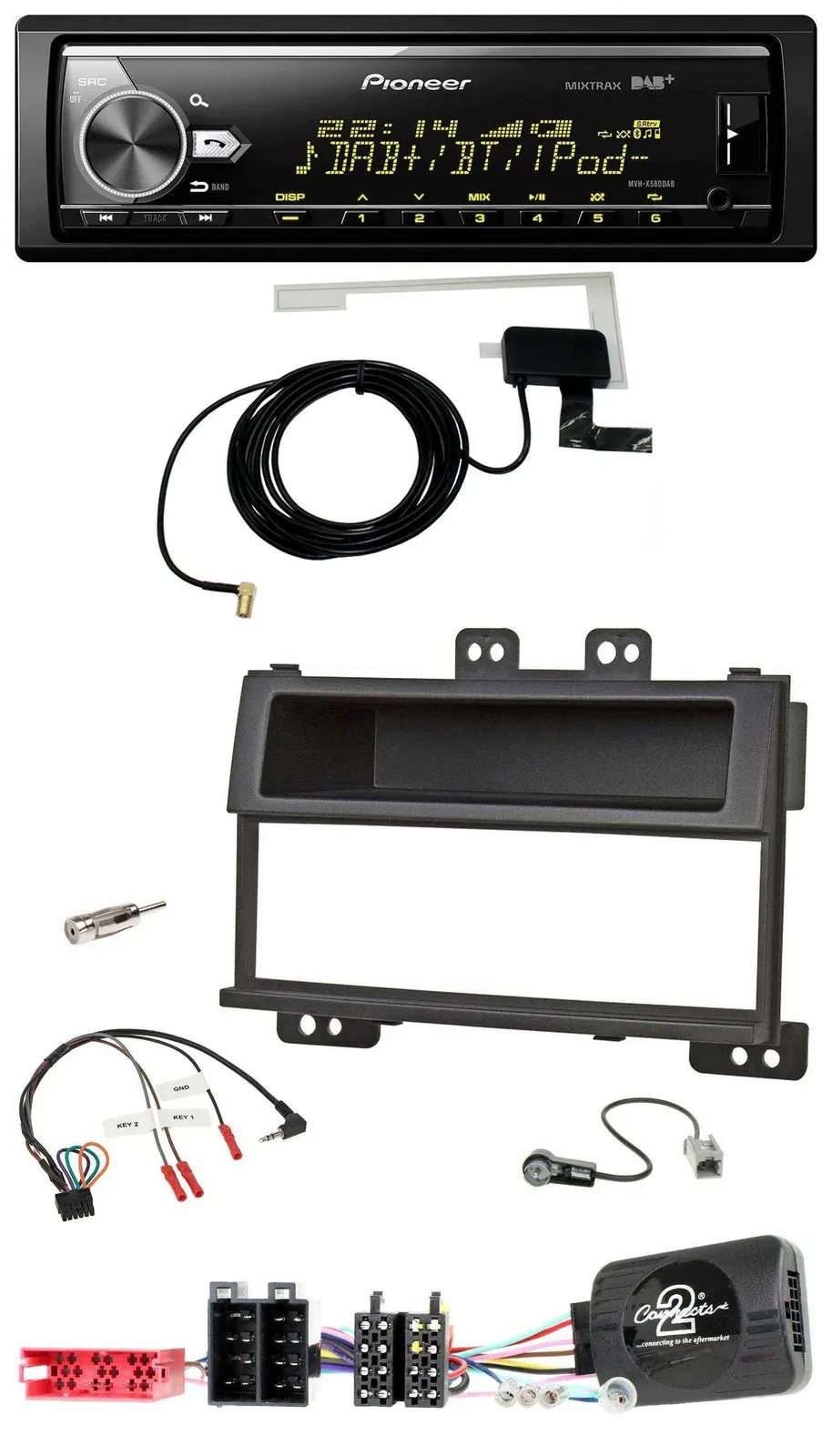 Автомагнитола Pioneer Bluetooth, DAB, USB для Hyundai i20 (2009–2011) черный