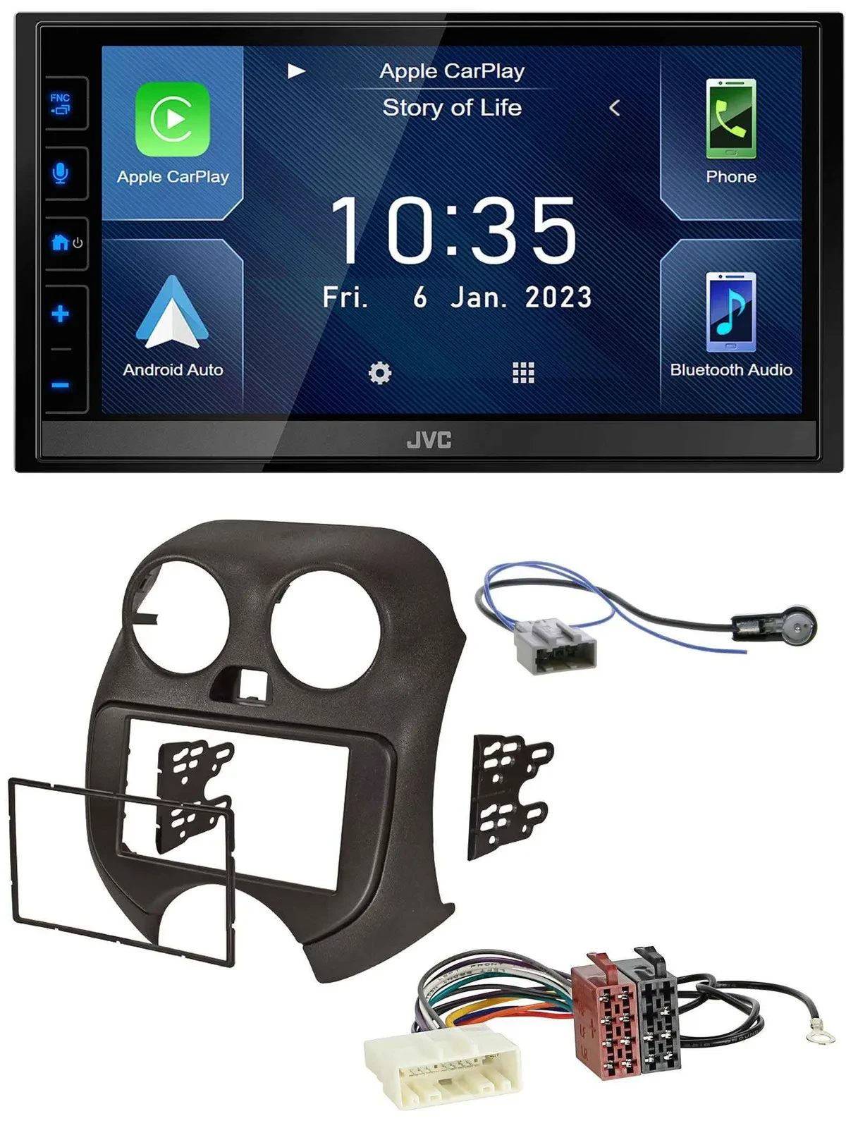 JVC DAB Bluetooth MP3 USB 2DIN Autoradio für Nissan Micra (10-13)