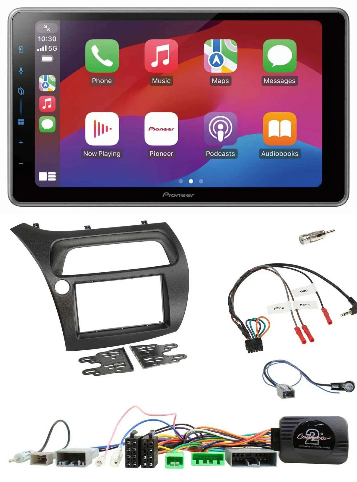 Pioneer Lenkrad USB DAB Bluetooth 2DIN Autoradio für Honda Civic 2006-2012