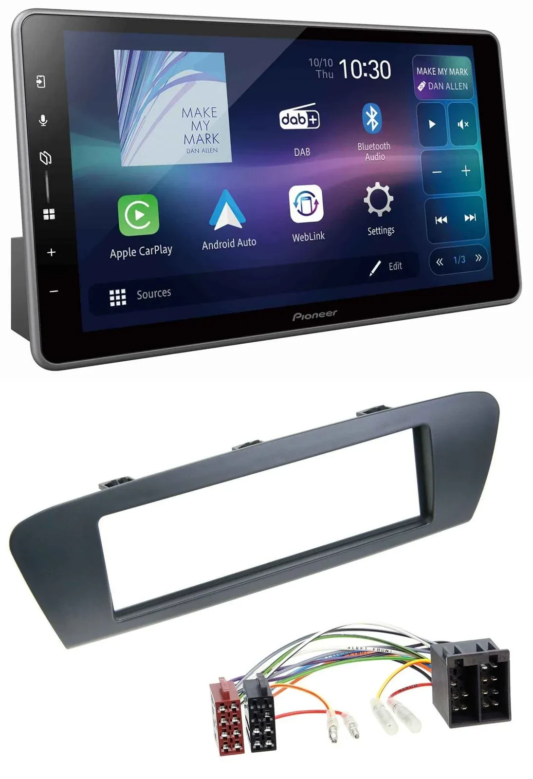 Pioneer Bluetooth USB DAB MP3 Autoradio für Renault Scenic (ab 09) - grau