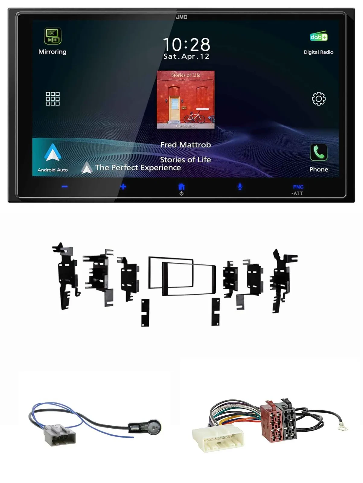 JVC USB Bluetooth 2DIN DAB MP3 Autoradio für Nissan Micra 2013-2017 schwarz