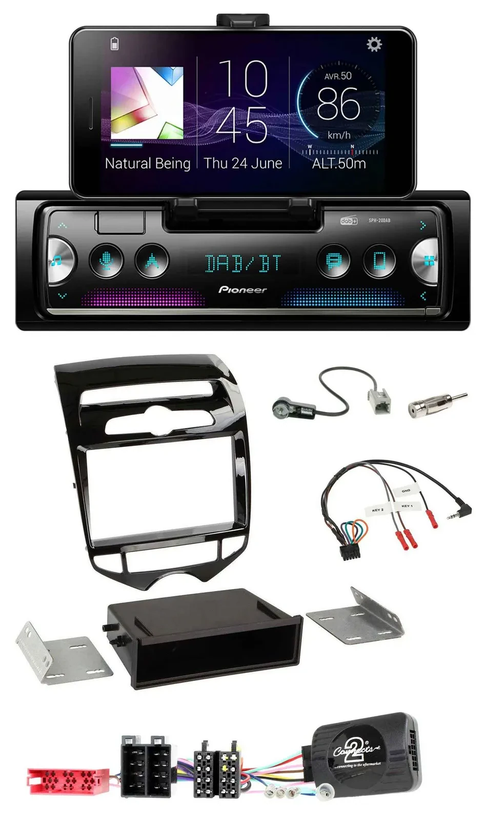 Автомагнитола Pioneer для Hyundai ix20 (с 2010), USB, Bluetooth, DAB, поддержка управления на руле