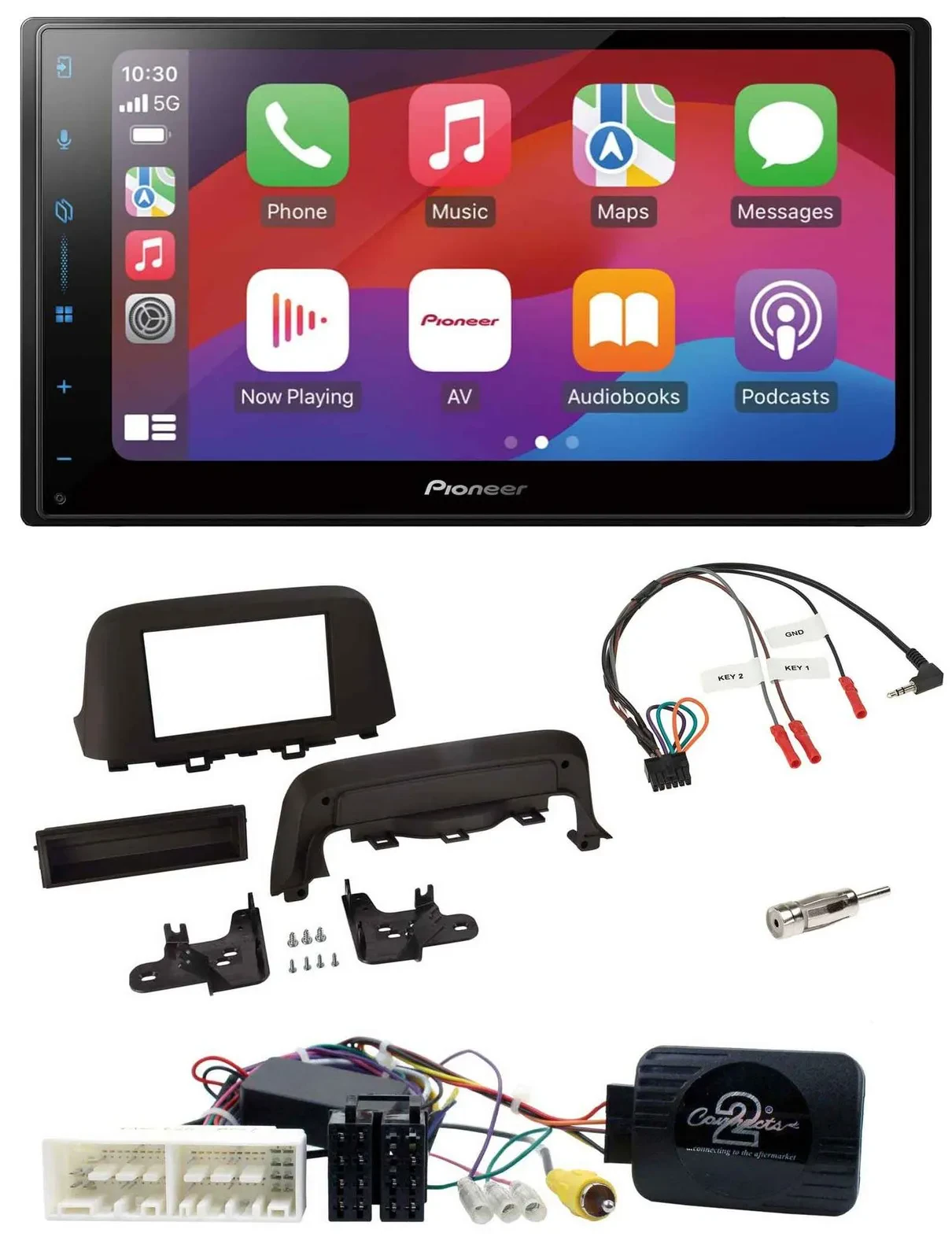 Автомагнитола Pioneer 2-DIN, DAB, USB, Bluetooth, поддержка управления на руле, для Hyundai Kona (с 2013)