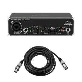 Behringer U-Phoria UMC 22 Audiophile 2x2 USB Audio Interface with MIDAS Mic Prea