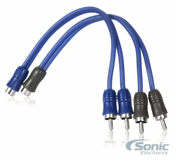 NVX XIN2M 1 Female to 2 Male Y-Adapter RCA Interconnect Cables 2-packs