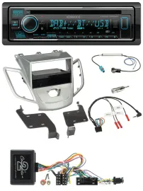 Автомагнитола Kenwood Bluetooth DAB USB CD для Ford Fiesta 2010–2013 с поддержкой управления на руле