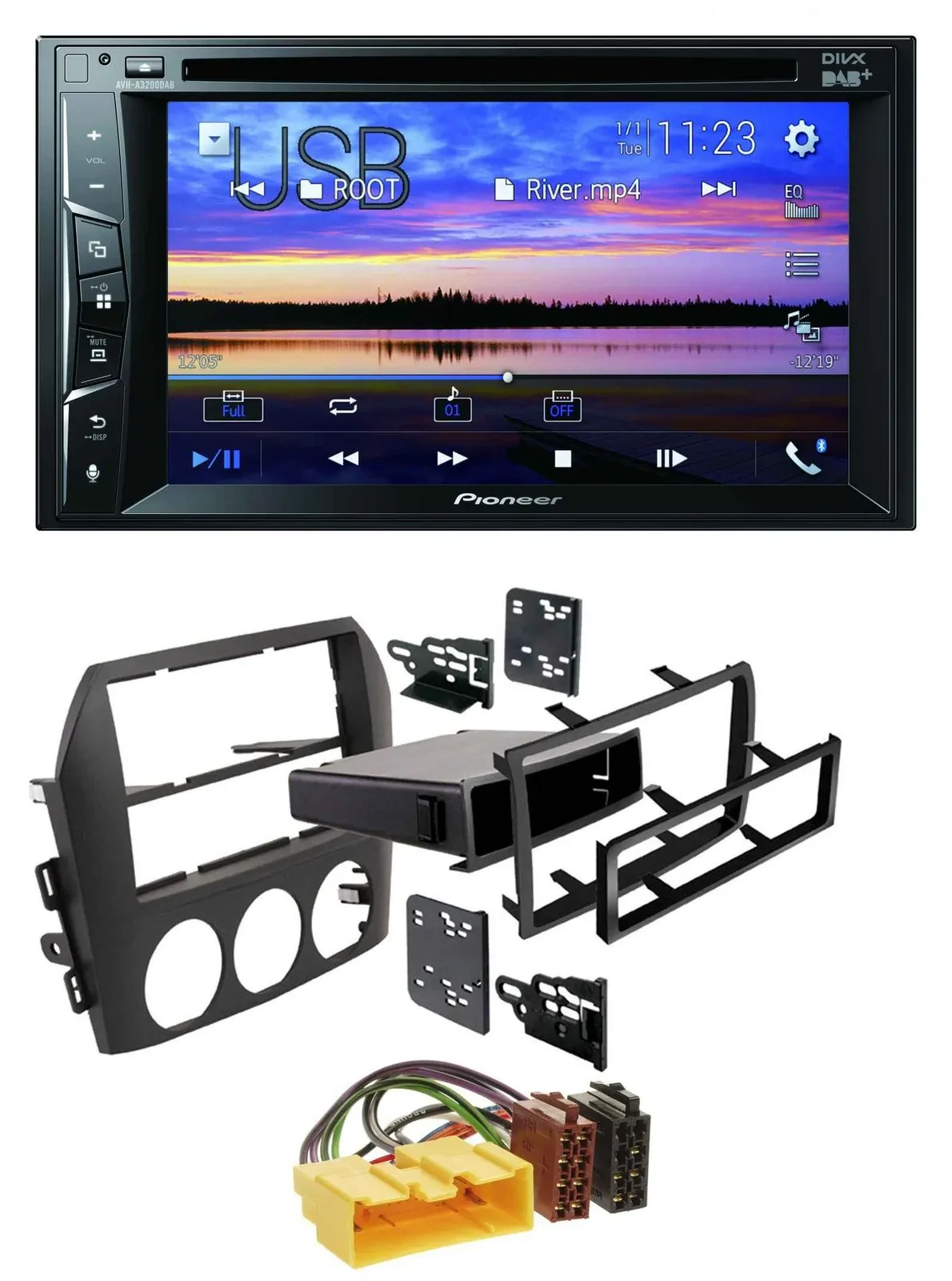 Pioneer Bluetooth 2DIN USB DVD DAB MP3 Autoradio für Mazda MX 5 NC 2005-2008