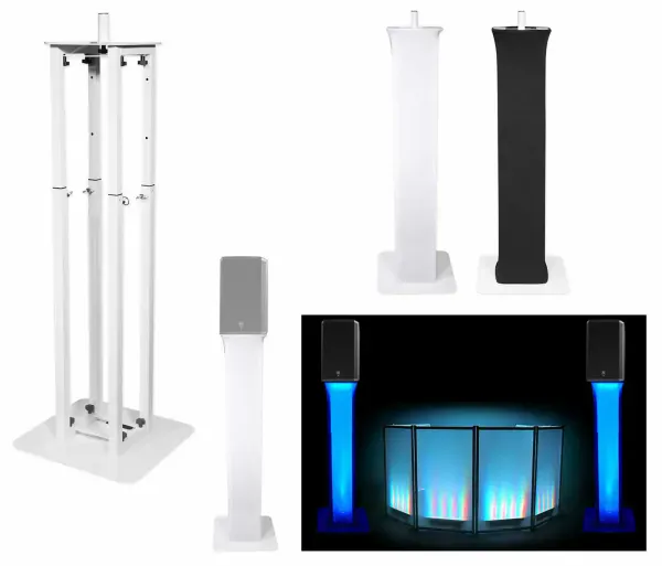 (1) Rockville White Adjustable Totem Speaker Stand For EV Electro-Voice ZLX-15P