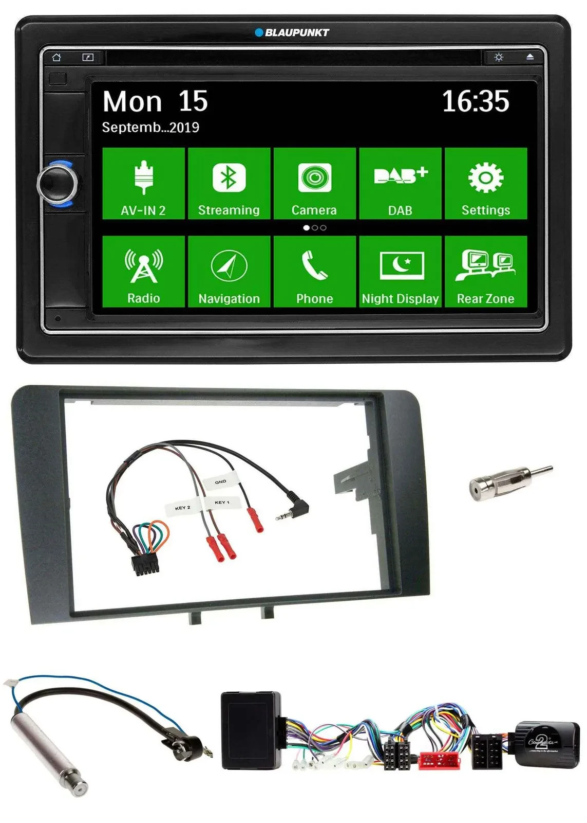 Blaupunkt Bluetooth 2DIN Lenkrad DAB USB TMC Navigation für Audi A3 Symphony Akt