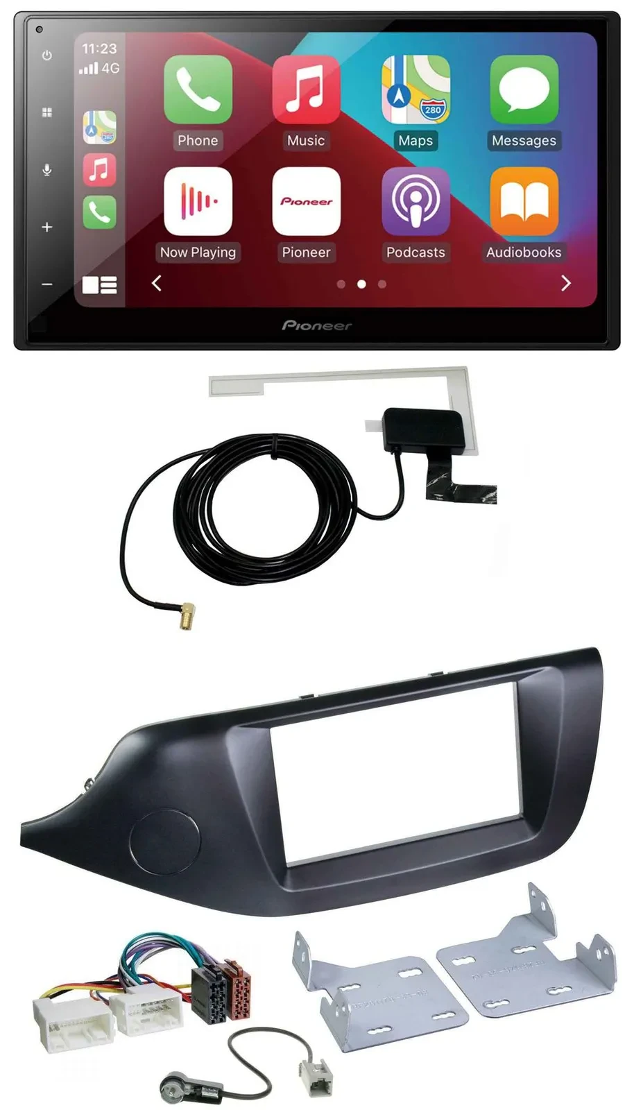 Автомагнитола Pioneer 2DIN USB Bluetooth DAB MP3 для Kia Ceed (с 2012), черный