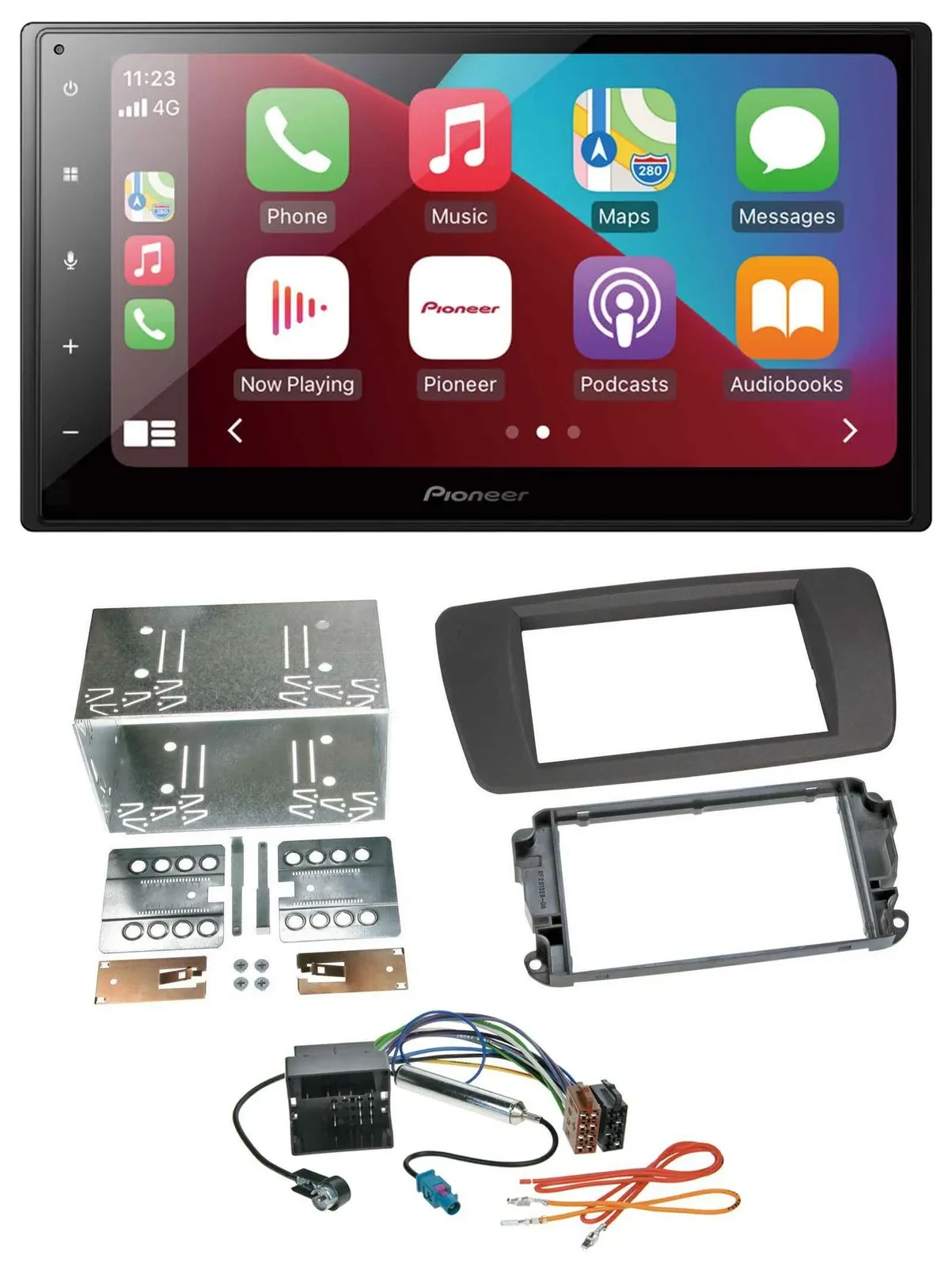 Автомагнитола Pioneer 2DIN, USB, MP3, DAB, Bluetooth, для Seat Ibiza (с 2008), цвет серый (Tuam)