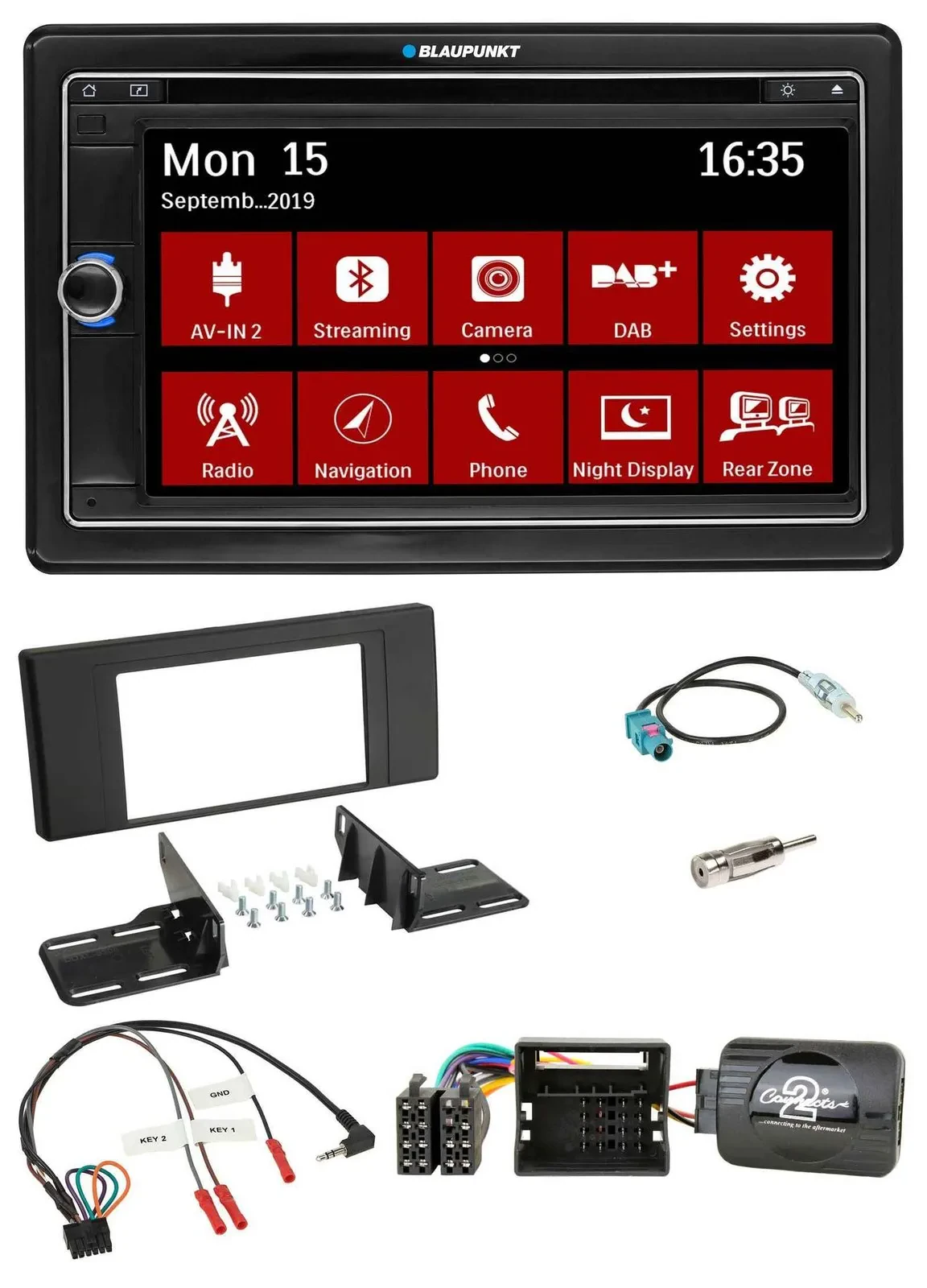 Blaupunkt TMC USB Lenkrad Bluetooth DAB 2DIN Navigation für Land Rover Range Rov