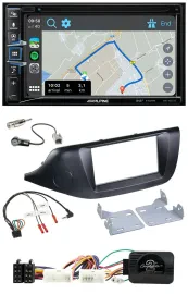 Alpine DAB TMC Bluetooth 2DIN USB Lenkrad Navigation für Kia Ceed ab 2012 schwar