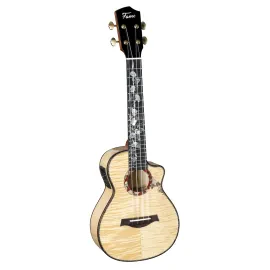 Maple Deluxe Konzert Ukulele, Vollmassiv Ahorn, Mahagoni Hals, Belcat