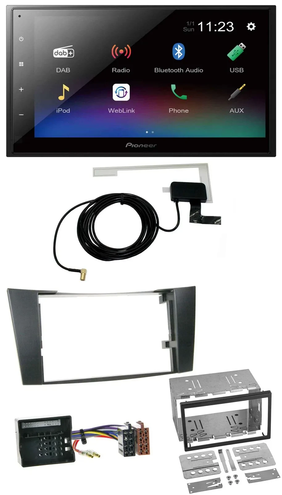 Pioneer DAB MP3 Bluetooth 2DIN USB Autoradio für Mercedes CLS E-Klasse W211 02-0