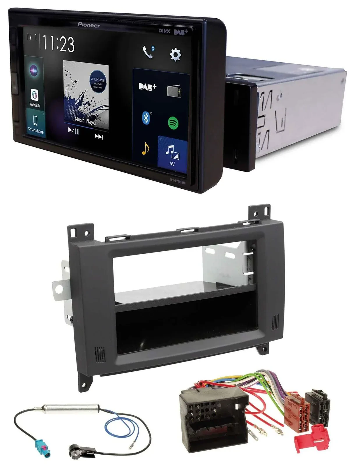 Pioneer DAB MP3 Bluetooth USB Autoradio für Mercedes Vito Viano 06-14 Rubbertouc