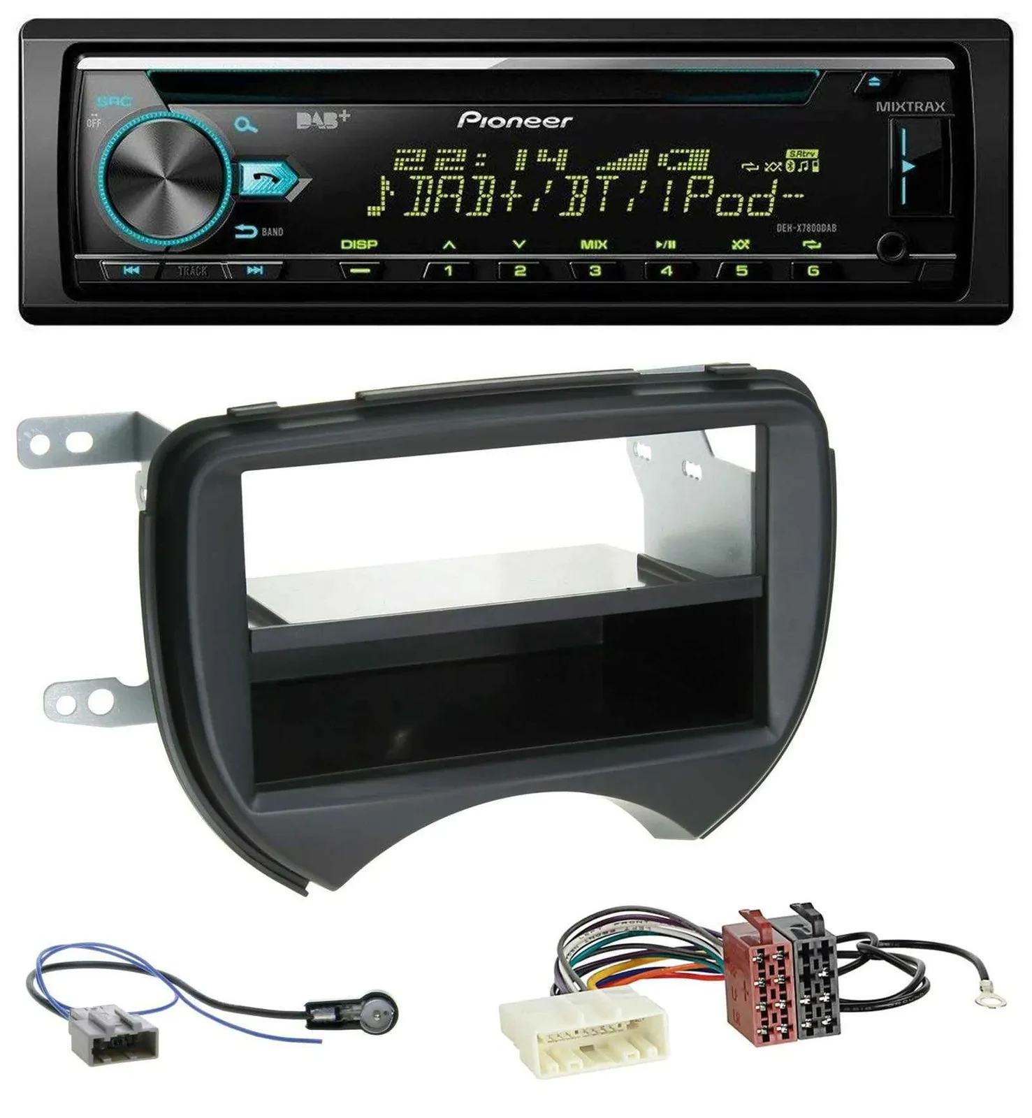Pioneer DAB MP3 CD USB Bluetooth Autoradio für Nissan Micra K13 10-13 schwarz
