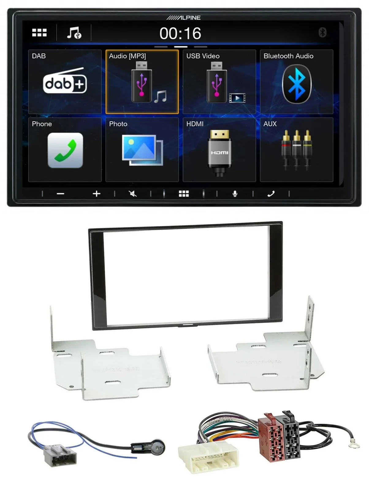Alpine Bluetooth 2DIN MP3 DAB USB Autoradio für Nissan Micra Note ab 2013