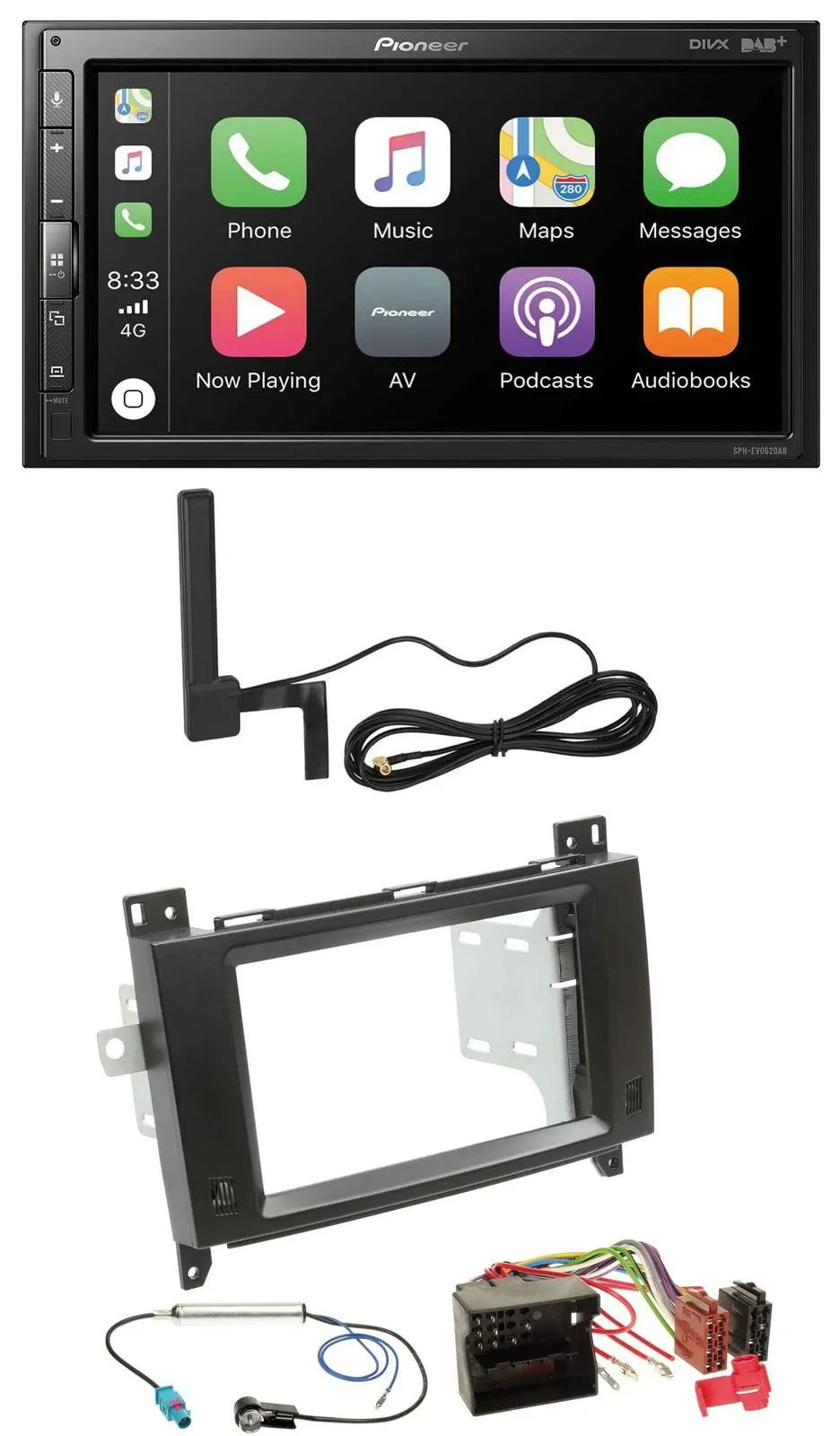 Pioneer USB 2DIN Bluetooth DAB MP3 Autoradio für Mercedes Viano Vito 06-14 schwa